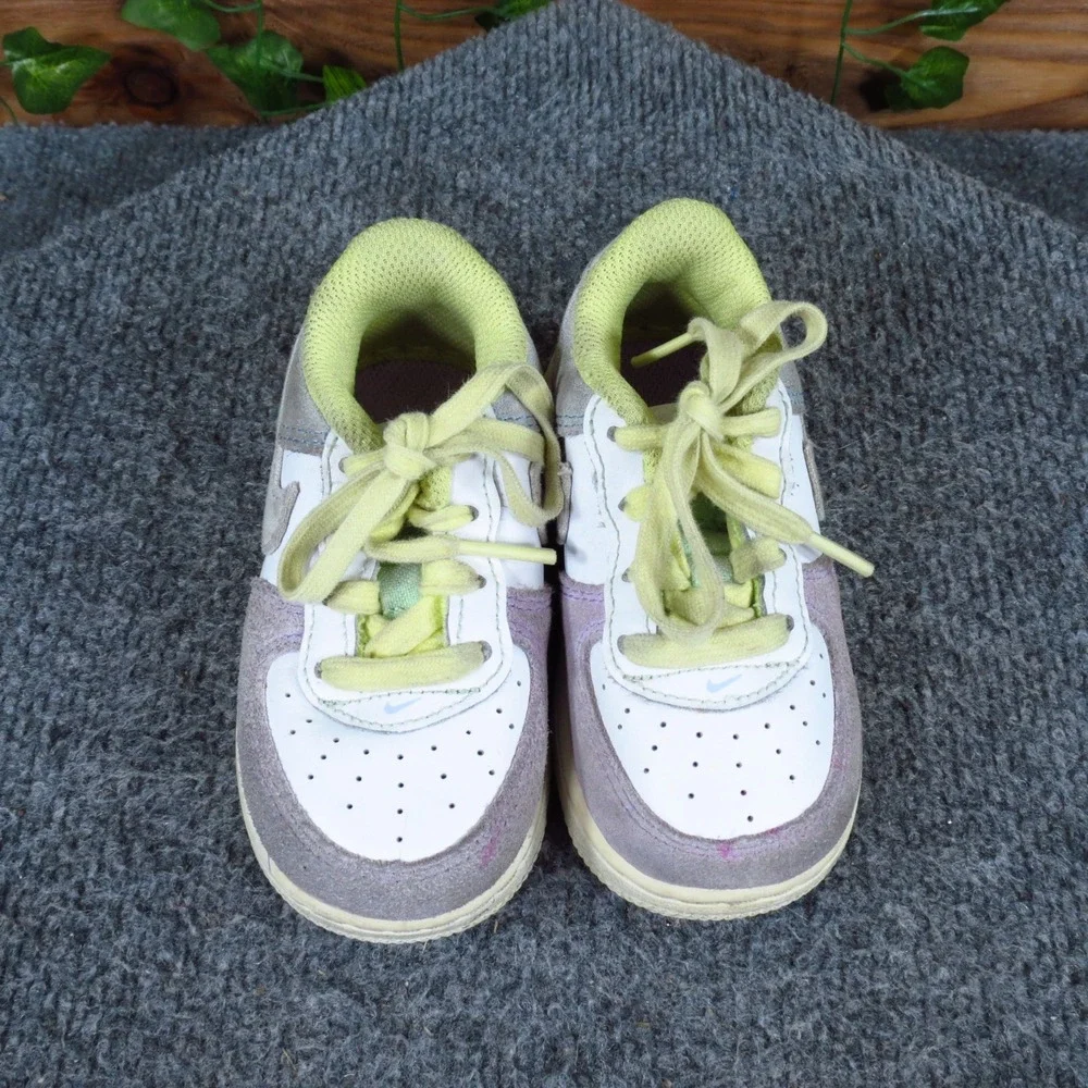 Nike Force 1 LV8 TD Infant Sneakers Size 6 Easter White Multi-Color Leather